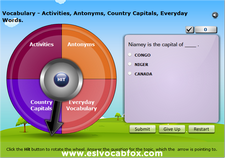 Activities, Antonyms, Country Capitals