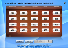 Prepositions, Verbs, Nouns, Adjectives, Adverbs