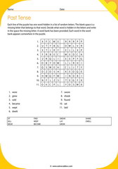 Past tense puzzle 13