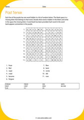 Past tense puzzle 14