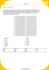 Past tense puzzle 9