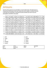 antonyms vocabulary word search 1