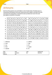 antonyms vocabulary word search 2