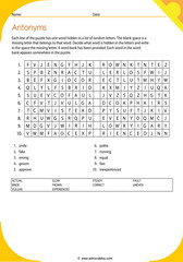 antonyms vocabulary word search 4