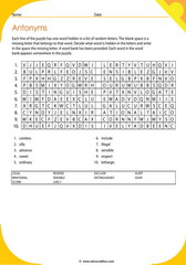 antonyms vocabulary word search 5