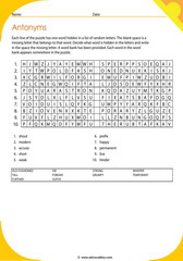 antonyms vocabulary word search 7