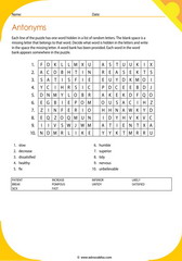 antonyms vocabulary word search 1