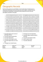 geography records vocabulary 2