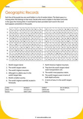 geography records vocabulary 4