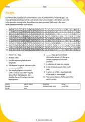 maps related vocabulary puzzle 3