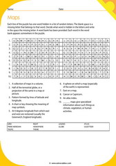 maps related vocabulary puzzle 4