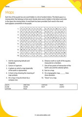 maps related vocabulary puzzle 5