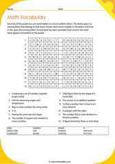 math vocabulary puzzle 1