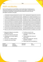math vocabulary puzzle 10
