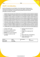 math vocabulary puzzle 6