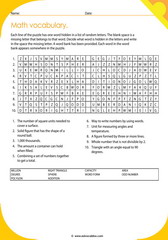 math vocabulary puzzle 8