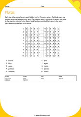plurals words puzzle 1