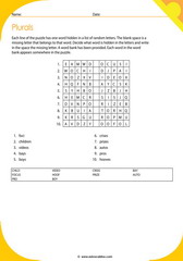 plurals words puzzle 6