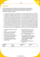 vocabulary about deserts 1