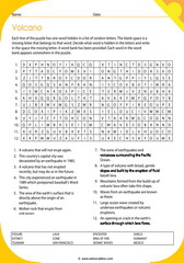 volcano and earth quake vocabulary 1