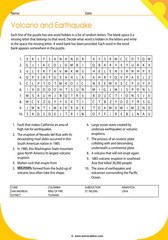 volcano and earth quake vocabulary 3
