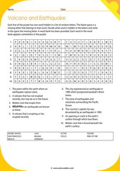volcano and earth quake vocabulary 4