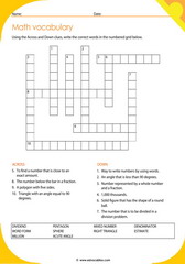 Math Vocabulary Crossword 5
