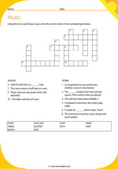 Music Vocabulary Crosswords 2