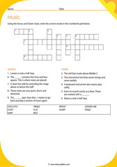 Music Vocabulary Crosswords 3