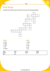 Past Tense Crossword 2