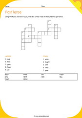 Past Tense Crossword 3