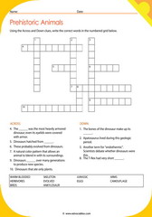 Prehistoric Animals Crossword 1