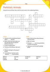 Prehistoric Animals Crossword 2