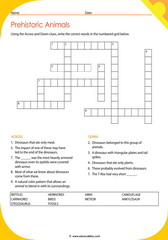 Prehistoric Animals Crossword 3