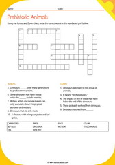 Prehistoric Animals Crossword 5