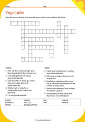 Vegetables Crossword 1