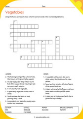 Vegetables Crossword 2