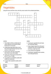 Vegetables Crossword 4