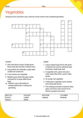 Vegetables Crossword 6