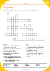 Vegetables Crossword 8