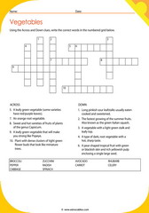 Vegetables Crossword 9