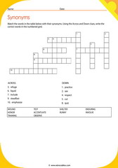 Word Synonyms Crossword 1