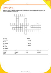 Word Synonyms Crossword 3