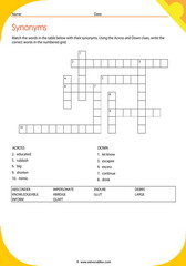 Word Synonyms Crossword 4