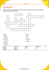 Word Synonyms Crossword 10