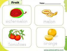 Fruits and Vegetables vocabulary